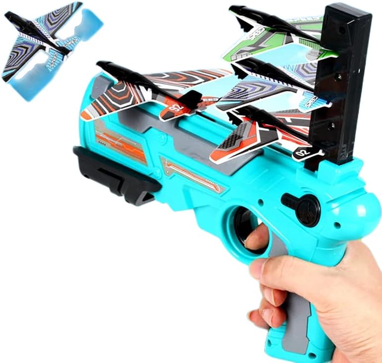 Lanzador de avión de espuma para niños, modelo de pistola repetidora de guerra aérea, juguete lanzado a mano, pistola de avión de catapulta (1