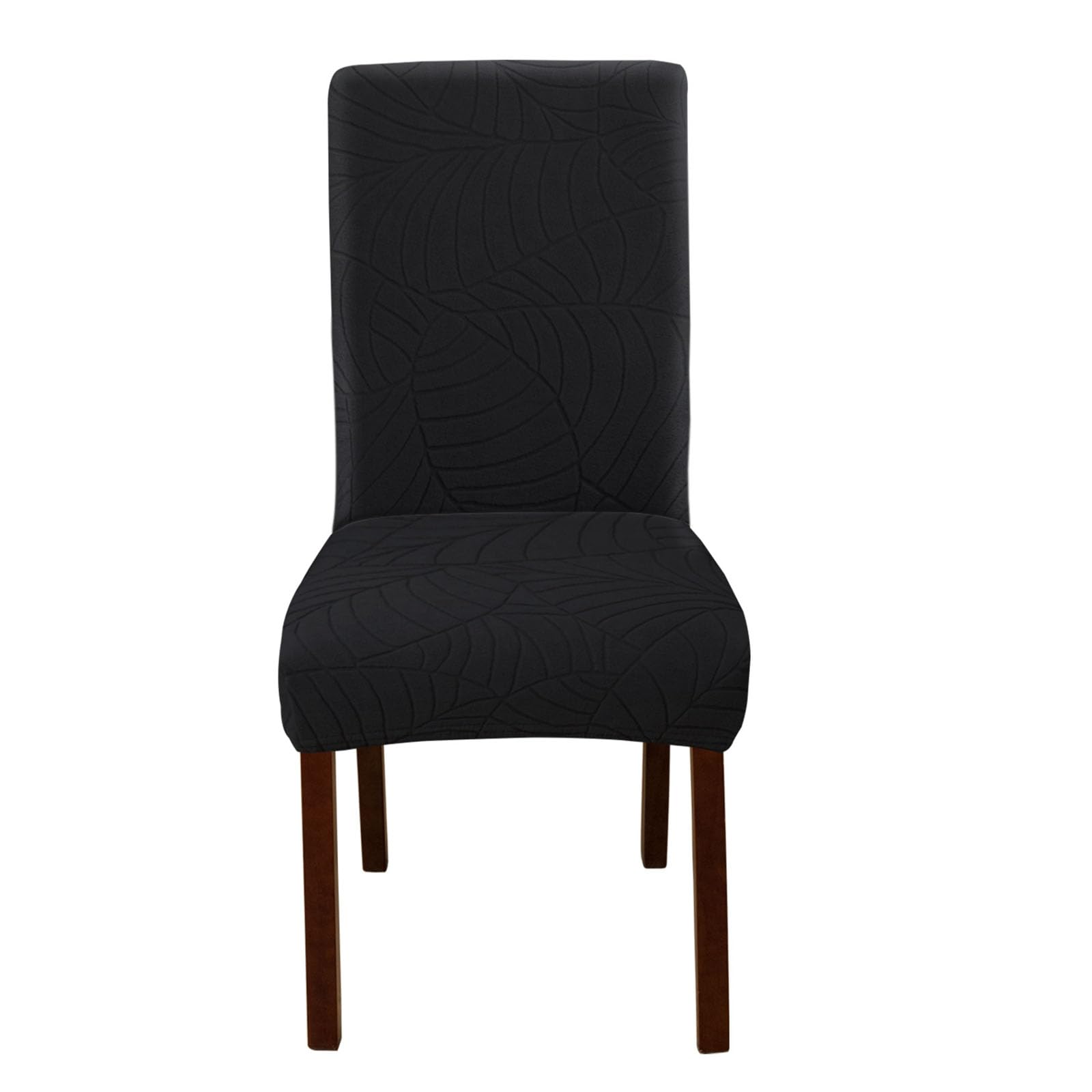 Msioytog Leaves Pattern High Backrest Chair Cover Elastic Wrinkled Resistant Polyester Slipcover for Dining Chair Machine Washable High Backrest Dining Slipcover
