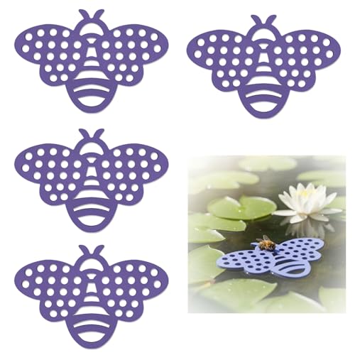 4 Pack Floating Bee Island, 5.9 Inch Bee Watering Station for Garden, BeeWaterer and Butterfly Puddler, EVA Foam Floating Platform for Bird Bath, Pond & Outdoor Pollinator Hydration