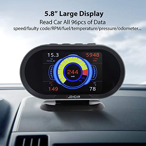 VJOYCAR V70 OBD2 Gauge HUD Heads Up Display, Car Computer OBDii Scanner Speed Engine Coolant Temperature Fuel…