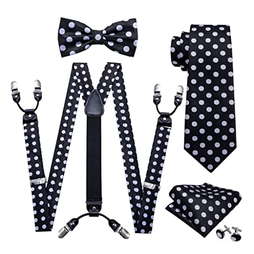 Set para hombre con corbata, tirantes y pañuelo de seda miniatura 1