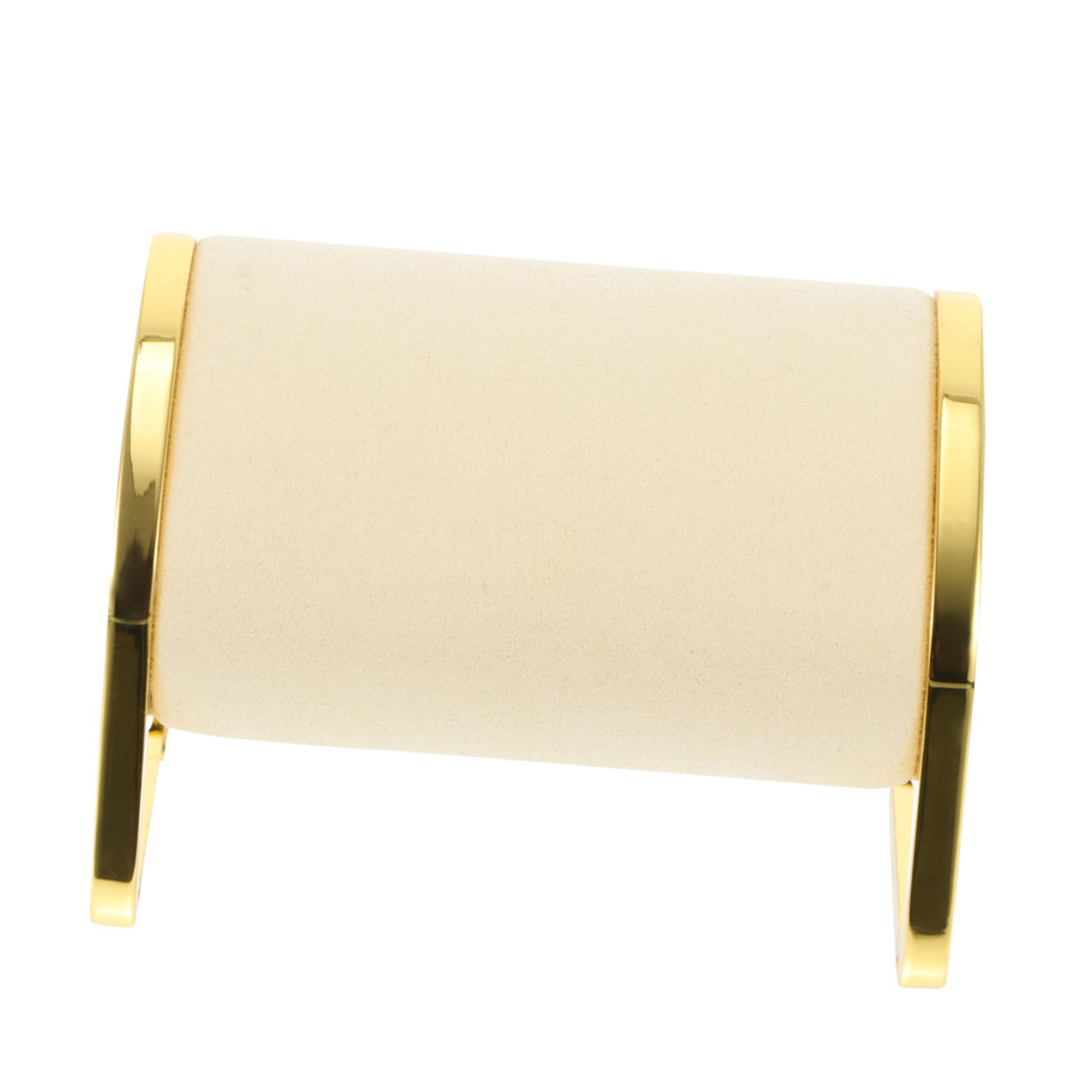 CALLARON Uhrenständer aus Metall, Beige, 1 Stück für Armbanduhr | Schaufenster Präsentationsständer, Mikrofaser und Galvanisch Veredeltes Metall, Schlichtes Design