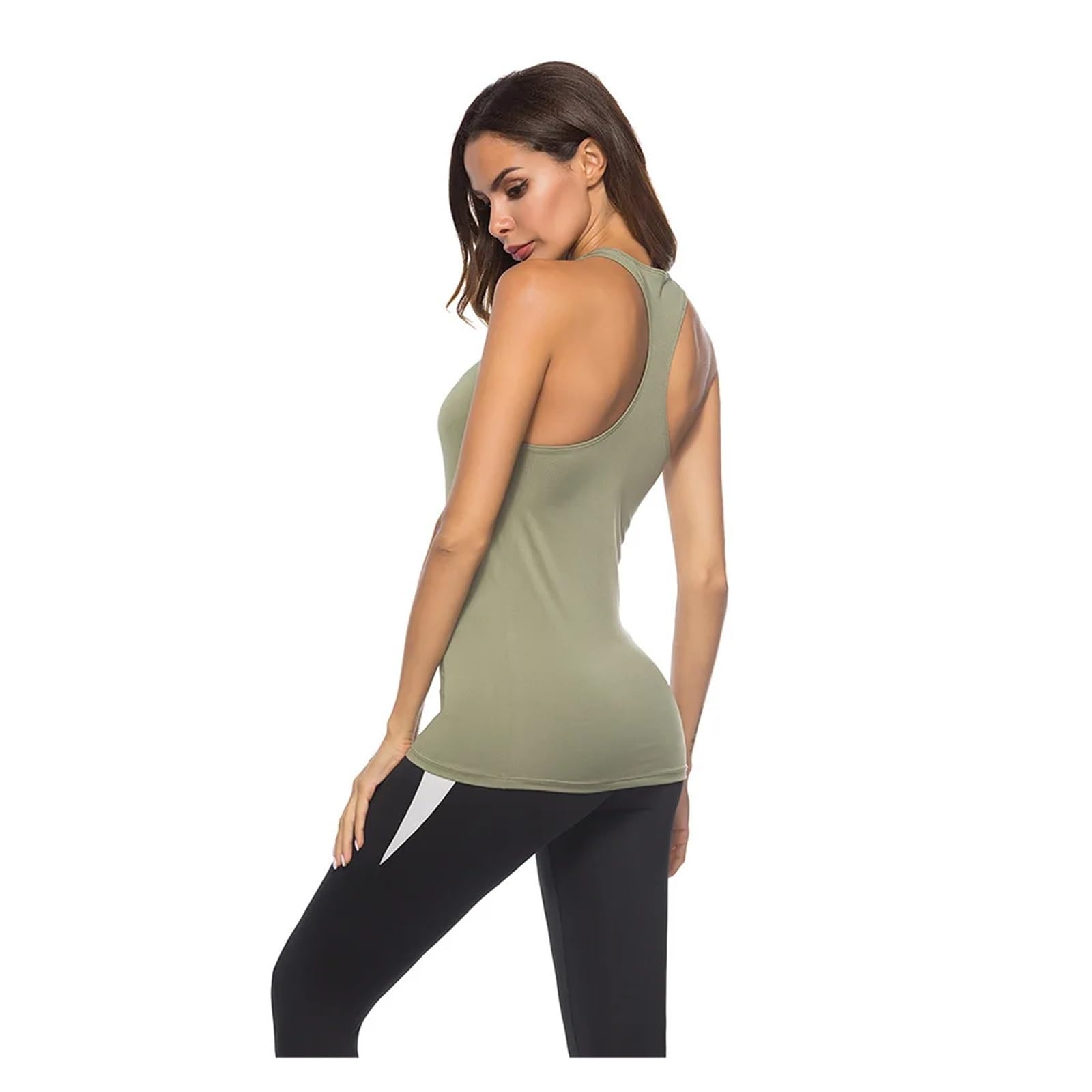 Maglietta da Yoga Top da Palestra Top Sportivo da Donna Camicie Senza Schienale Top da Yoga Senza Maniche Fitness Running Canotta Corta ad Asciugatura Rapida(H,XXL)