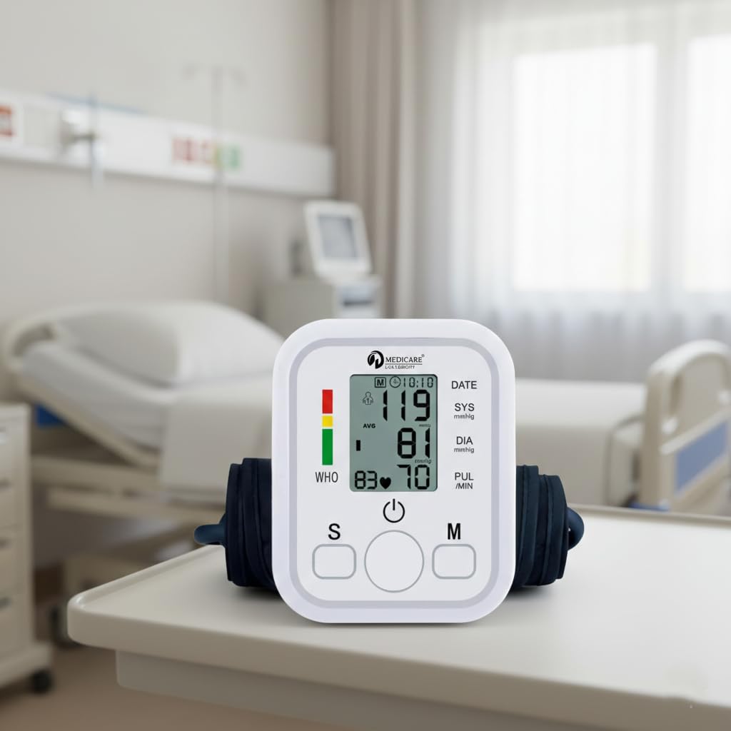 AccuTrust Upper Arm Digital Blood Pressure Monitor with Voice Assist & Large LCD Display | Fast Accurate BP Machine for Home and Elderly Use