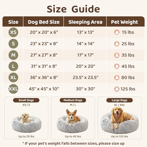 JOLLYVOGUE Calming Donut Dog Bed (20", Light Grey) — view 7