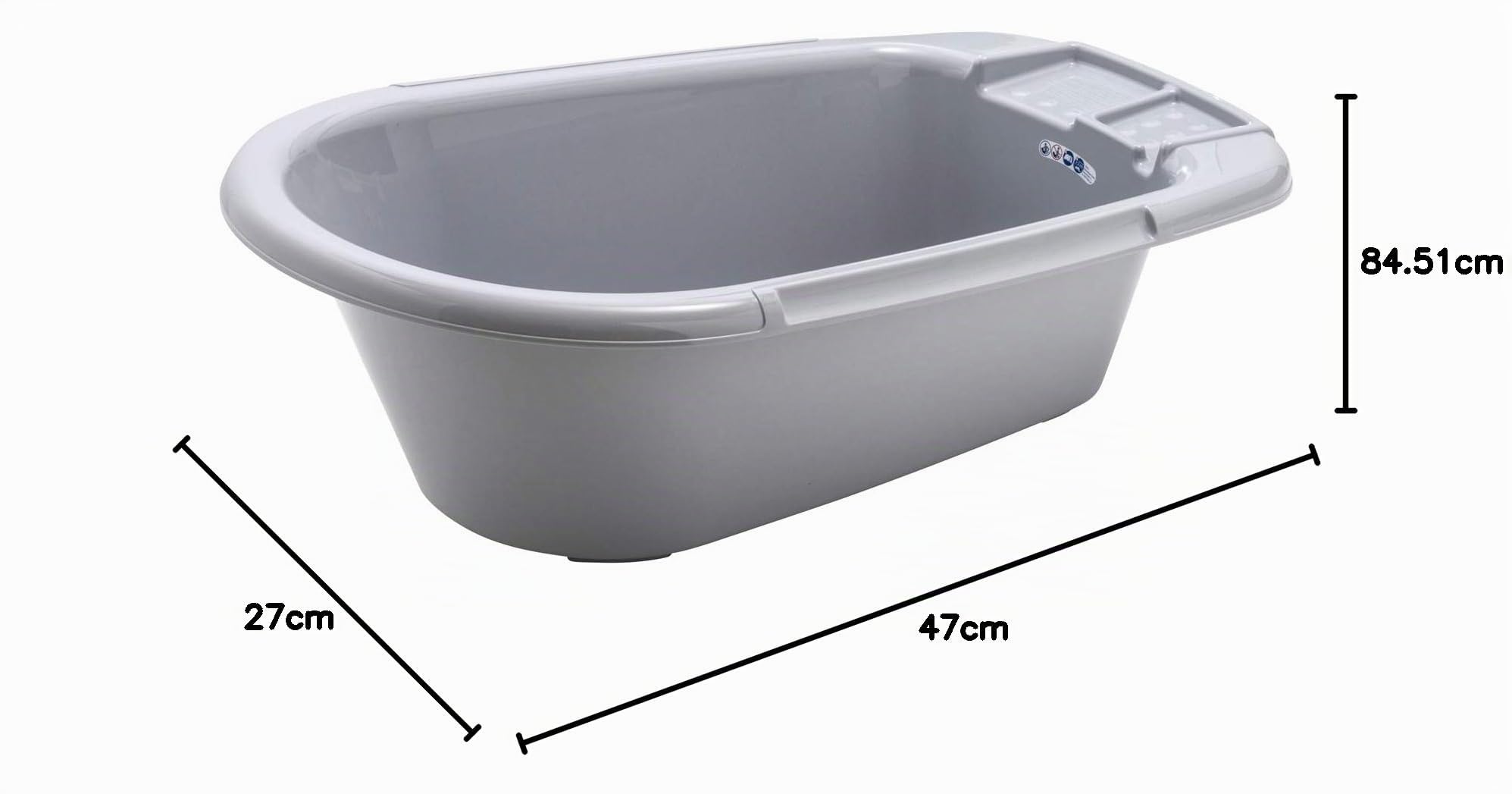 Babydesign Bathtub with Hose, 0-12 Months, Bella Bambina, Stone-Grey, 20020 0286