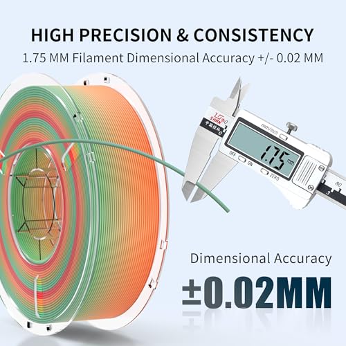 Image of RAMBERY Matte Rainbow 3D Printing Filament Fast Color Change, Multi-Color PLA Filament for Most FDM 3D Printer, 1.75mm 1kg(2.2lbs), Matte Rainbow Jungle Color