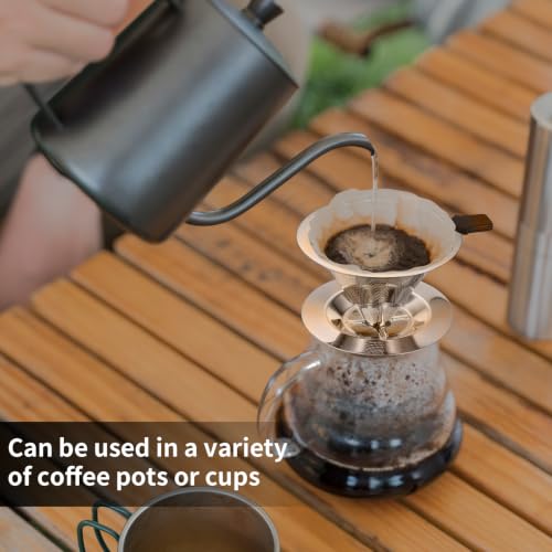 ANBEEISS 1 Set Reusable Stainless Steel Pour Over Coffee Filter - Image 5