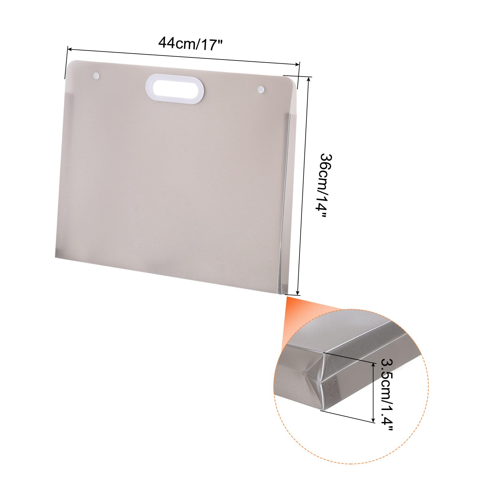 PATIKIL 17 x 14 Inch Plastic Art Portfolio, Large Art Storage Bag with Handles - Image 2