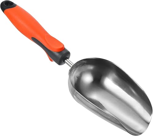 PATIKIL Pala suelta de jardín de 13 pulgadas, pala de alimentación, pala de mano, paleta de jardín de acero inoxidable para trasplante de