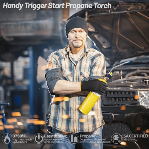 Image of GasBRUH High Intensity Propane Torch Head with Igniter, blow Torch Kit for Propane Mapp Gas, Trigger Start GasTorch（CSA, Fuel not included)