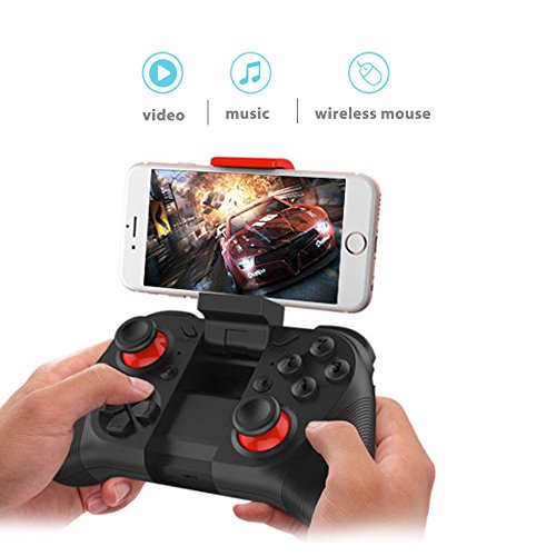 TNP Bluetooth Game-Controller Wireless Gamepad Joystick Joystick mit Handy-Clip für Android Samsung S7 S6 Edge Note 5 Nexus LG Smartphone Tablet Emulator Gear VR Windows PC via BT HID Protokoll - Image 8