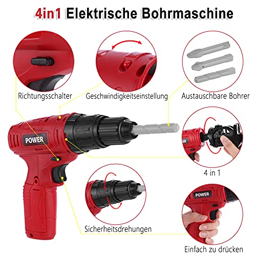 Set di Attrezzi per Bambini 36 Pezzi,4 in 1