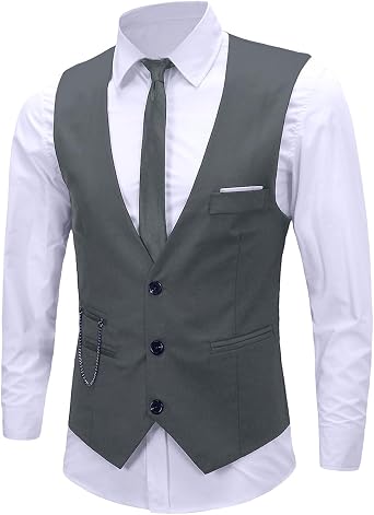 فستان رسمي للرجال، جاكيت بدون أكمام بقصّة Slim Fit، سترة، صدرية
