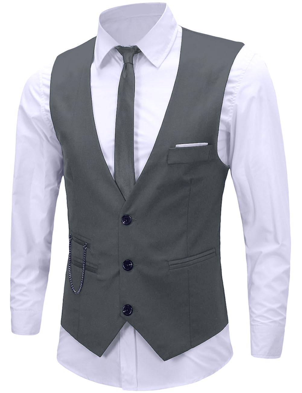 erztiay Men's Vest Formal Dress Business Slim Fit Sleeveless Vest Waistcoat-picture-39