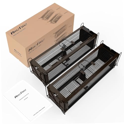 RatzFatz 2 x Piège à Rats XXL, Piège à Souris Réutilisable, No Kill, Ajustable Cage Rongeur pour Attraper Les Souris Les Rats et Autres Rongeurs de Taille...