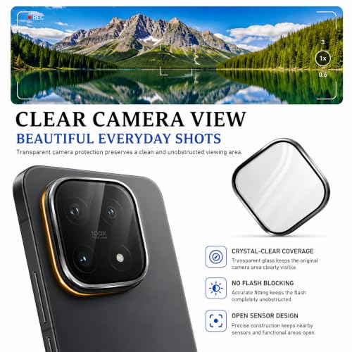 Image of ArmourPro Camera Lens Protector for IQOO 15 (6.85 Inches) Tough HD Individual Aluminum Alloy Rings 9H Camera Cover, Scratch-Resistant,Camera Lens Protection| Black, 1 Pack
