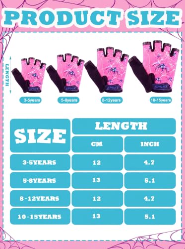 Image of Boao 3 Pairs Kids Half Finger Bike Gloves