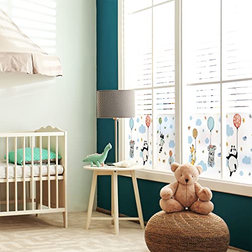 Happy Animals Opaque Window Film Privacy Sticker for Window & Shower Door 40 x 200 cm, Flying Animals, H40 x L200 cm - Image 4