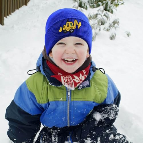 Cute Embroidery Excavator Dinosaur Toddler Kids Beanie Caps Soft Warm Baby Knitted Winter Hat for Boys Girls Age 3-104