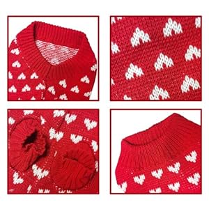 1 Piece of Dog Knitted Sweater Dog Heart Sweater Warm Pet Dog Clothes Winter Doggie Outfits for Small Puppy Cat Pets (Red, Small) 1 Piece of Dog Knitted Sweater Dog Heart Sweater Warm Pet Dog Clothes Winter Doggie Outfits for Small Puppy Cat Pets (Red, Small)