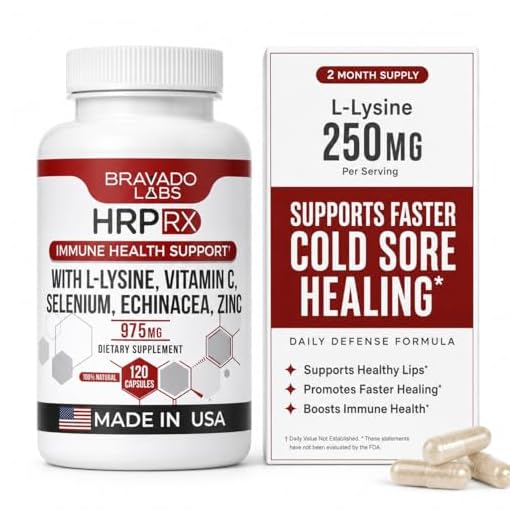 Bravado Labs Premium Herpees Supplement - Outbreak Support with Super Lysine - Immune Support Supplement for Adults (120 Capsules)
