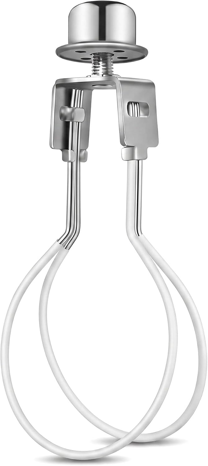 Clip On Lampshade Adapter with Finial and Leveler, Lampshade Light Bulb Clip Adapter, Spring Bulb Shade Holder for Table Lamps and Floor Lamps, Nickel Finish