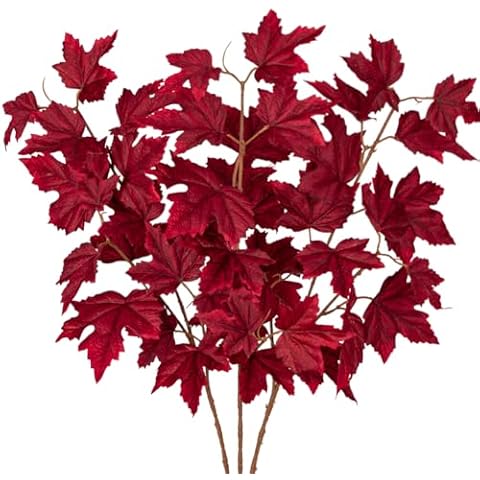 Hollyone 3PCS Fake Maple Leaf Stems Cover
