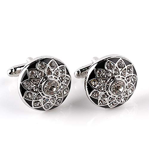 Set de Mancuernillas Daesar para Hombre diseño Flor Plata miniatura 3