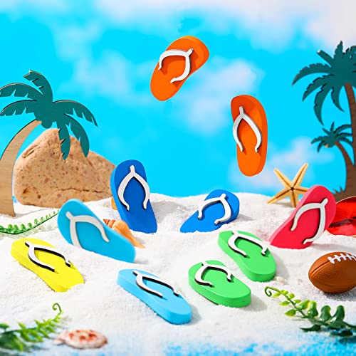 Marsui 12 peças de decoração de bandeja de verão em camadas, decorações de verão para casa, chinelos