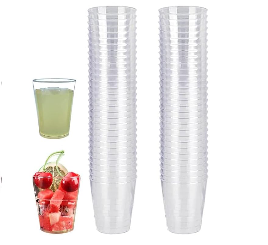 Jesdavan Verrine, Verrines Plastique 50pcs, 90ML Verrine Plastique Aperitif Réutilisable pour...