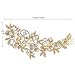 Sparkly Long Flower Hair Comb Rhinestone Hairpins Bridal Wedding Hair Accessories Jewelry Austrian Crystals Hair Clips FA5027 (Gold)