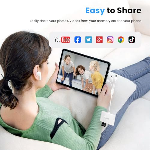 Image of 4-in-1 Multi Card Reader Memory Stick Pro Duo Adapter, SD /Micro SD /MS /XD Picture Card Reader with Lightning /USB-C /USB-A Port, Compatible with iPhone 16 /15 /14, iPad, MacBook, Android, Camera & PC