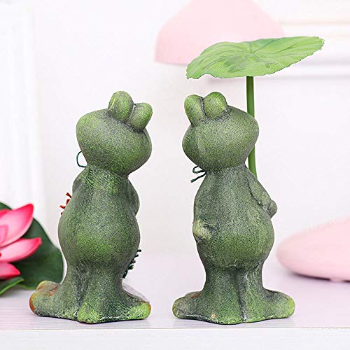 Statue Grenouille Couple en Résine 3D | Lot de 2 Figurines Décoratives pour Maison et Bureau