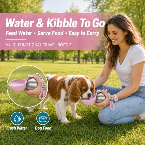 Bokynu Portable Dog Water Bottle 10oz with Foldable Bowl — view 4