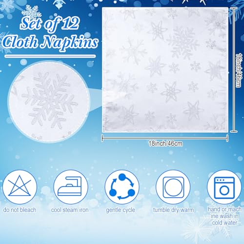 Set de 12 servilletas de tela navideñas 46x46 cm blancas miniatura 2