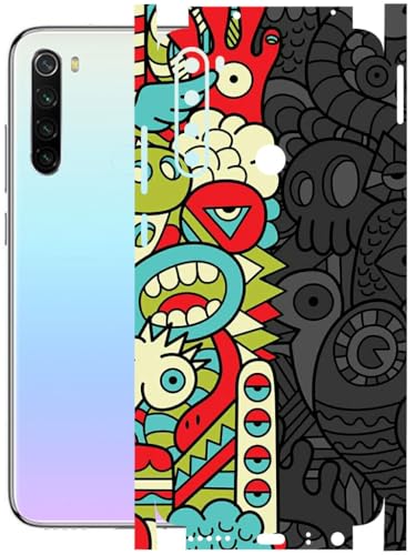 Image of AtOdds - Full Body Back Screen Guard Protector Film - Lamination Wrap Skin Sticker Compatible with REDMI Note 8 | Scratchproof Matte Finish (Graffiti50)