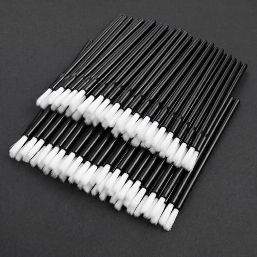 Hadnves Mini Paint Brushes 100 PCS Paint Your Own Cookie Disposable Lip Gloss Wands Beauty Tool Kits Soft Makeup Brush Head Safe Brushes for PYO Cookie Painting Cupcakes Detail Brush Nail Polish