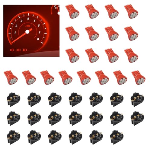 20 Bombillas LED T10 para Tablero de Auto Rojo miniatura 1