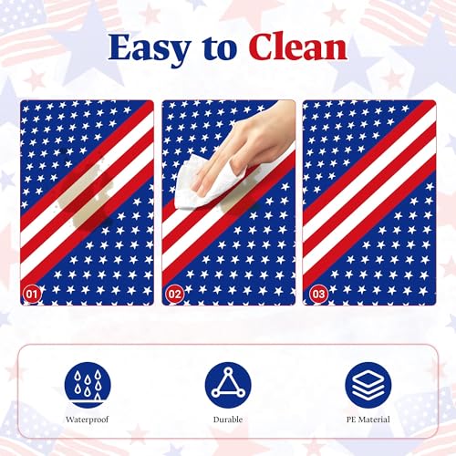 Image of 3 Pack Patriotic Tablecloths,Red White and Blue Tablecloth,Patriotic Decor | Disposable Plastic Tablecloths 54 inchx108 inch,Red White and Blue Decorations for 4th of july Veterans Day Memorial Party Supplies