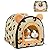 Pantula Guinea Pig Bed House - Cave Cozy Large Hamster Small Animal Beds Hideout with Removable Pad for Hamster Rabbit Hedgehog Chinchilla Bearded Dragon and Ferret (Green Leopard)