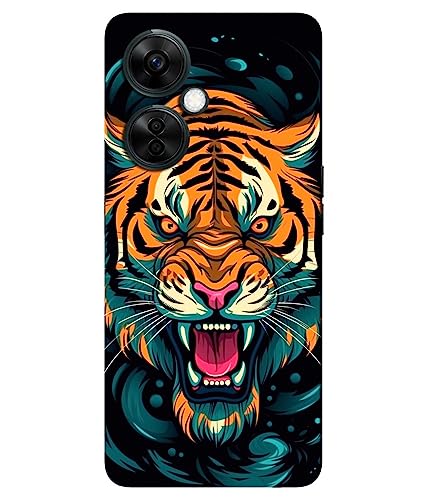 Image of ''Angry Tiger''-(Art) Printed Hard Mobile Back Cover & Case for OnePlus Nord CE 3 Lite 5G, Designer | Protective & Premium Cover & Case