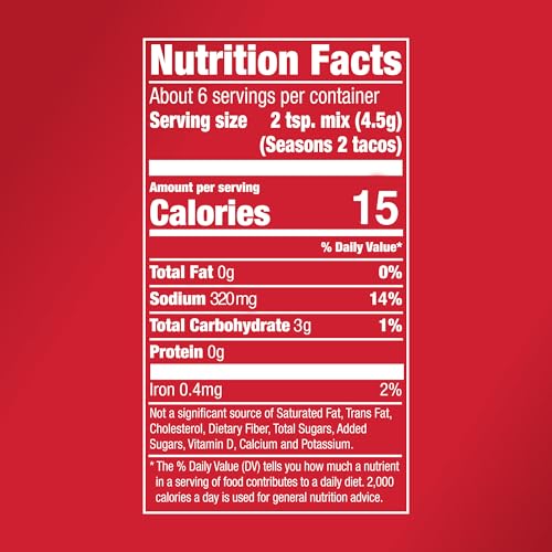 Image of McCormick Taco Seasoning Mix, Mild, 30% Less Sodium, No MSG Added, No Artificial Flavors, For Tacos, Nachos, Fajitas and More, 1 oz