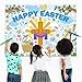 Naozinebi Easter Cross Coloring Poster for Kids Giant Christian Religious Jesus Resurrection Coloring Tablecloth Toy Easter Spring Sunday Party Favor for Kindergarten Classroom Kids