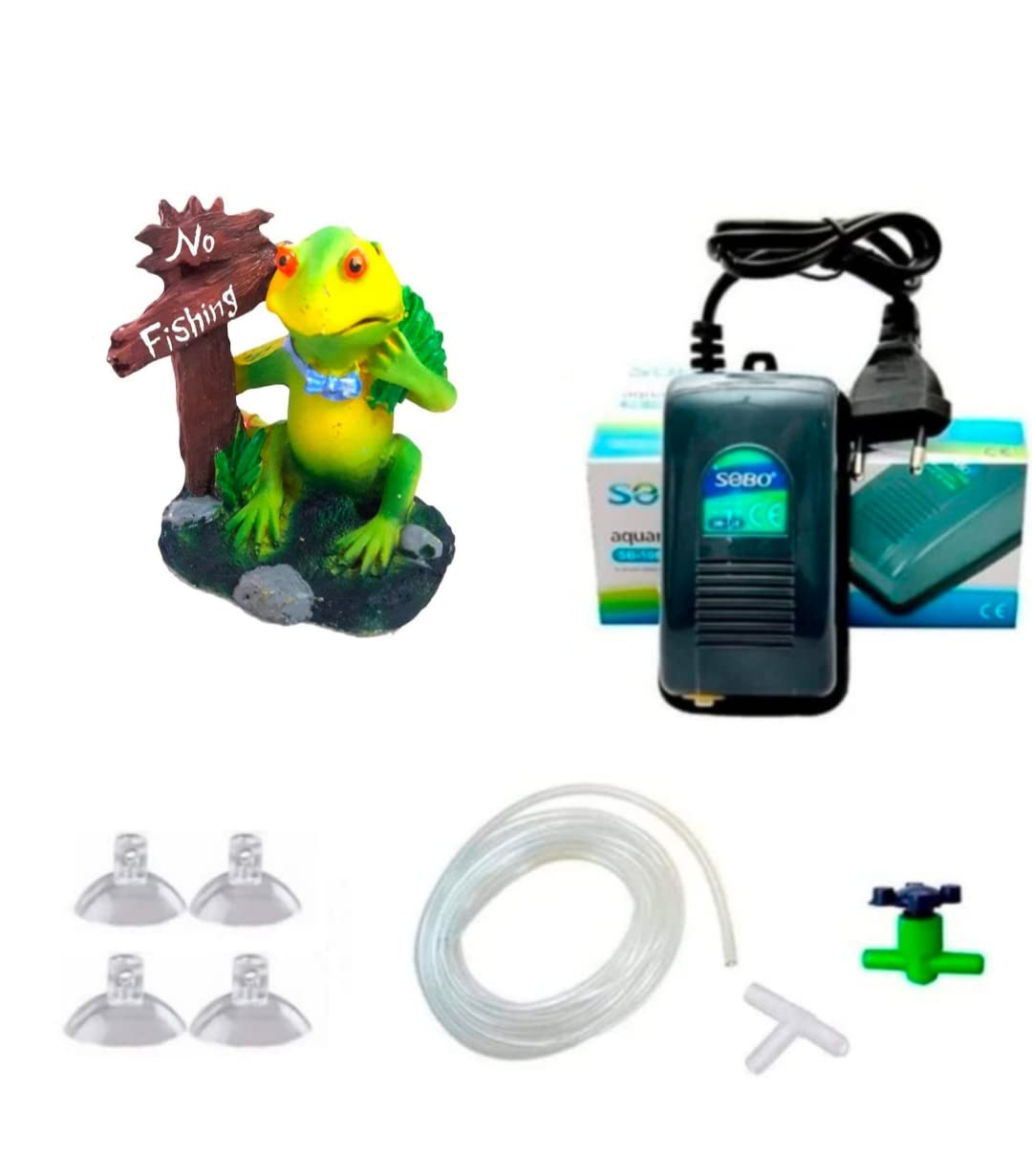 Mistletoe Decorative No Fishing Frog Ornament with Accessories for Fish Tank Aquarium Decoration with SOBO Air Pump, 2m Tube, 4 Sucker, 1 Air Controller (B0B5LM68GD) Amazon Price History, Amazon Price Tracker