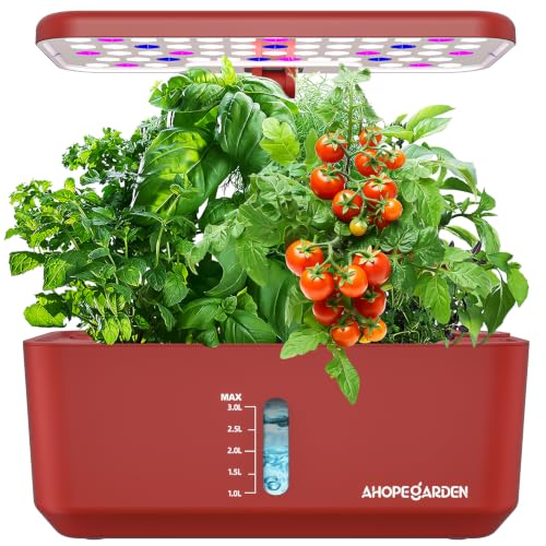 Image of Ahopegarden Hydroponics Growing System: 10 Pods Indoor Herb Garden with LED