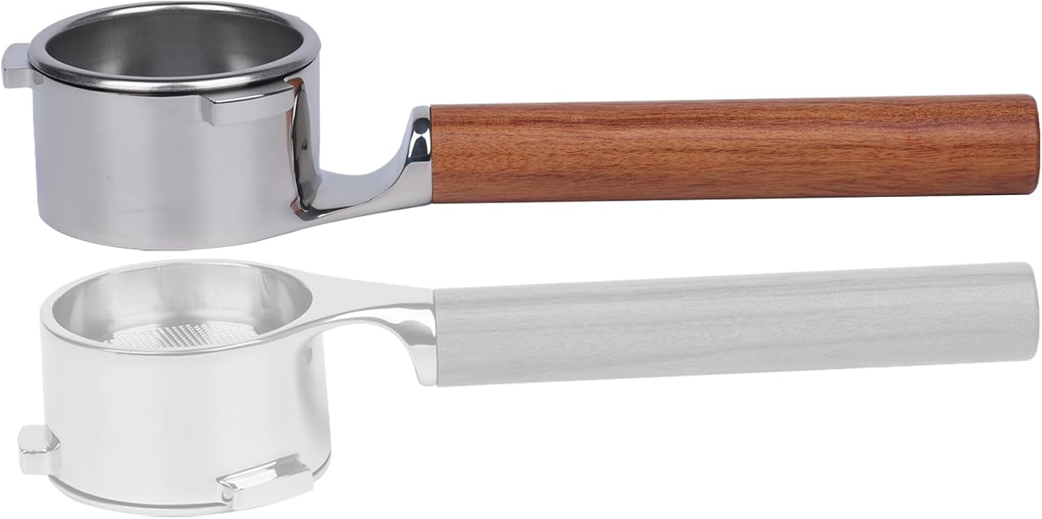 54mm Bottomless Portafilter Lay Flat | Compatible for Breville Barista Express, Pro, Touch, and Impress | Sits Flat for Easy Tamping