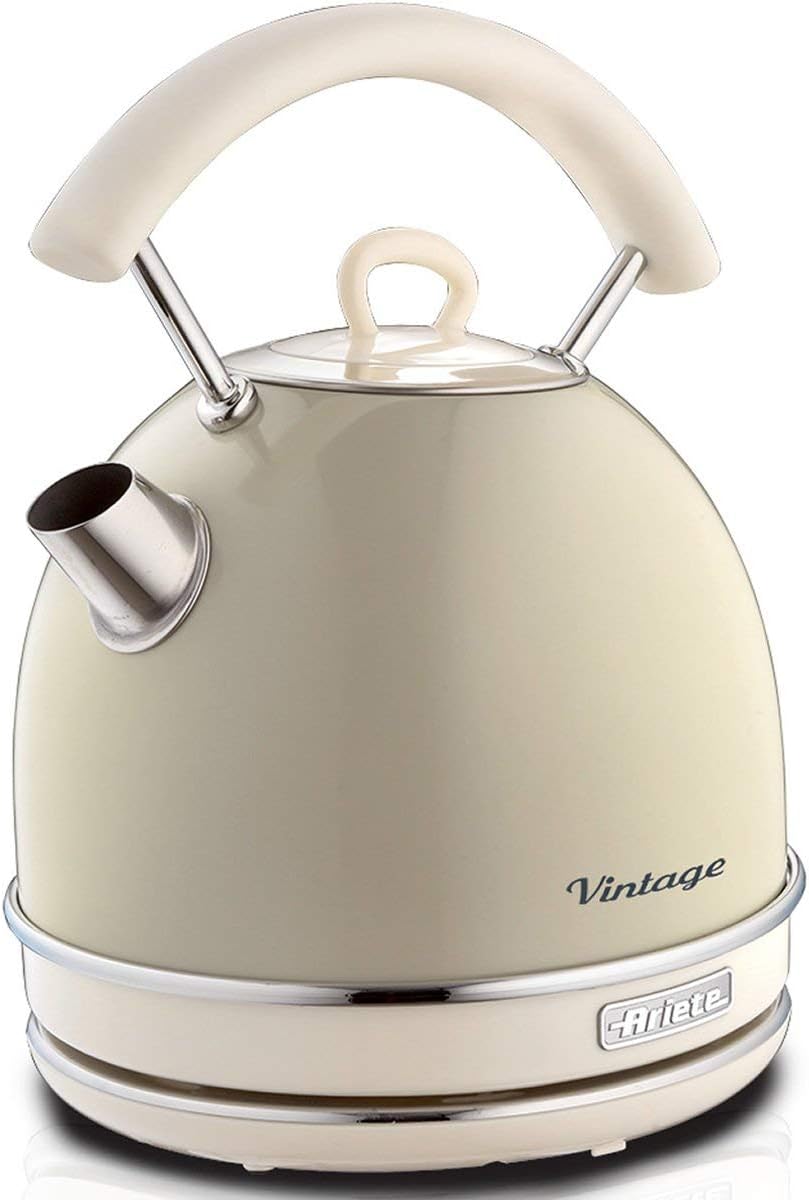 Ariete ARPK13 Retro Style Dome Kettle, 2 Slice Toaster and Filter Coffee Machine Set, Vintage Design, Beige