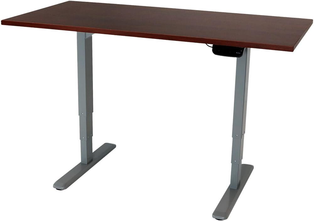 CASL Brands Electric Standing Desk, Height-Adjustable Sit to Stand Up Workstation, Programmable Memory, 59 x 27 Inches, African Walnut
