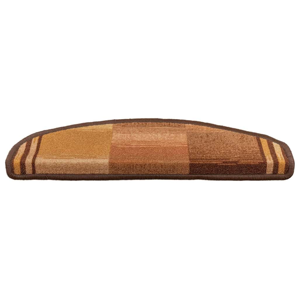 Samoprzylepne maty na schody, brązowe, 5 szt., 65 x 21 x 4 cm, z poliamidu, tuftowane, do antypoślizgowego nakładki na schody wewnątrz, ochraniacze na schody